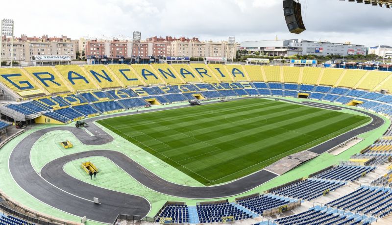 Todo preparado ya en el Estadio de Gran Canaria