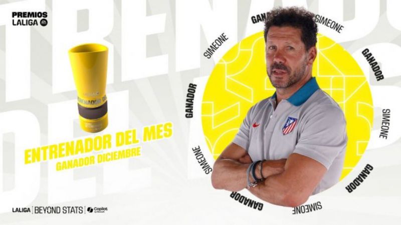 Simeone es elegido mejor entrenador de diciembre