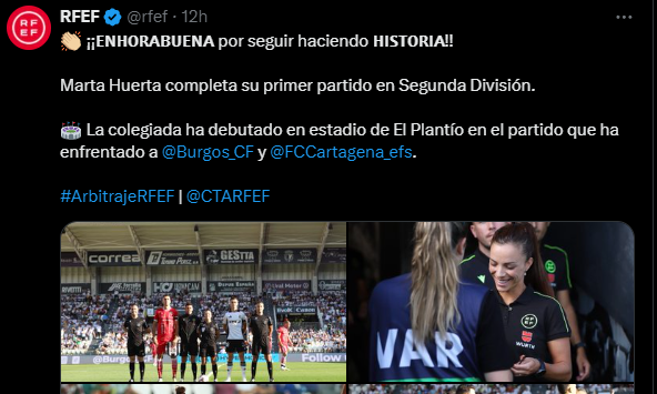 Marta Huerta abre camino para el arbitraje femenino español