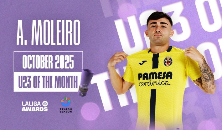 La Liga elige a Moleiro como mejor jugador sub23 de Primera en octubre