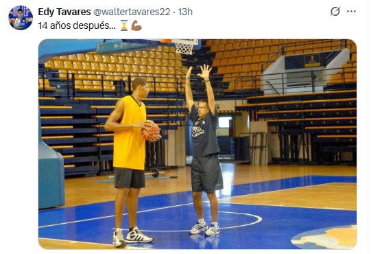 Tavares celebra su reencuentro con Pedro Martínez