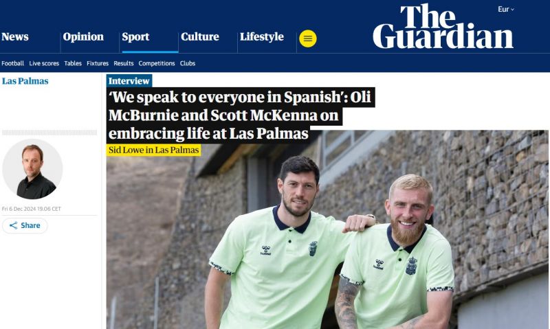 El dúo escocés de la UD, feliz en Gran Canaria