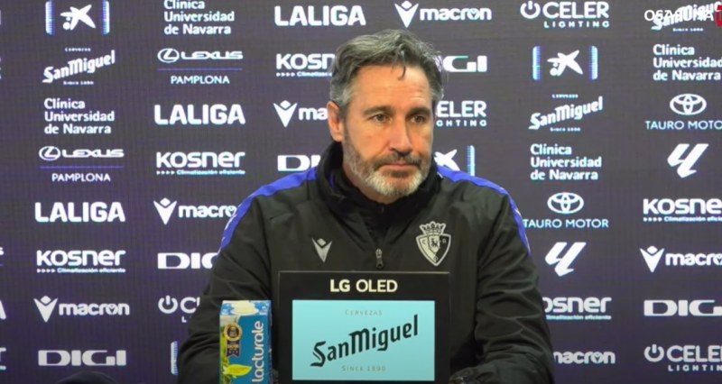 El técnico de Osasuna habla de los arbitrajes antes de visitar a la UD
