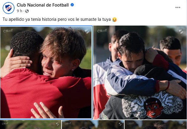 Jeremía Recoba se despidió entre lágrimas de sus compañeros del Nacional